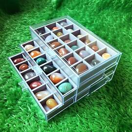 Setzkasten für Mineralien mit Acryl Scheibe,