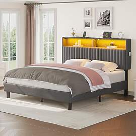 Seventable Bett mit Ladestation, Metallbett mit