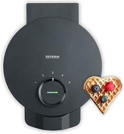 SEVERIN Waffeleisen Black Line, Herzwaffeln,