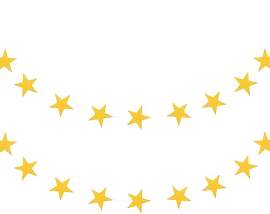SEWACC 2 Stücke Gold Stern Girlande Banner,