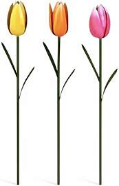 Seyila Home Tulpen Gartenstecker aus Metall 3er