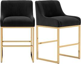 SEYNAR 24-Zoll Samt-Barhocker Set von 2, Moderne