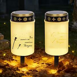 SGZIOO 2 Stück Solar Grablicht, Solar Grablichter 