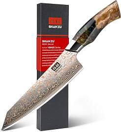 SHAN ZU Damastmesser aus Kupfer Kochmesser