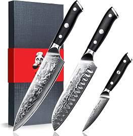 SHAN ZU Damastmesser-Set, 3-teilig japanisches