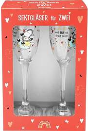 Sheepworld Sektglas-Set mit Motivdruck