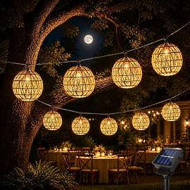 Shengruili 10er LED Solar Lichterkette Aussen,LED
