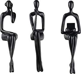 SHENGTIAN Lesende Frau Statue, Harz Skulptur Set