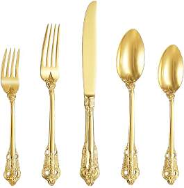 SHEUMNT Prächtiges Barock Gold 18/10 Edelstahl