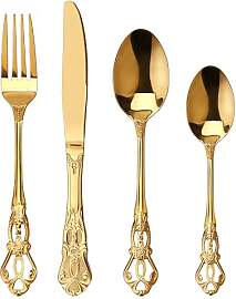 SHEUMNT Retro Gold Besteckset für 6 Personen,