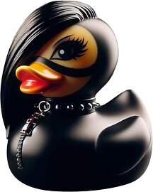shpuuyy Duckieville Enten Statue Harz Schwarz