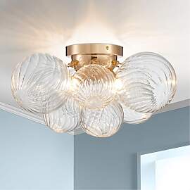 SHRINE Lighting Gold Bubble-Glas Deckenleuchte,