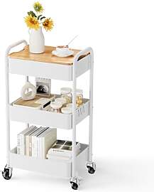 Shrivee 3-Tier Rollwagen mit Tischplatte,