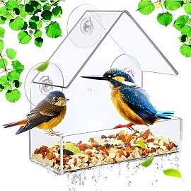 SHSHbuy Fenster Futterhaus für Vögel,Acryl