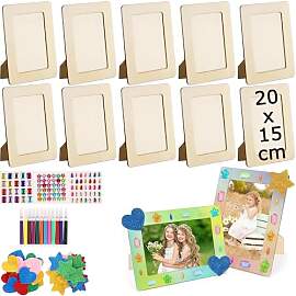 SHUESS 10er Set Holzbilderrahmen zum Bemalen für