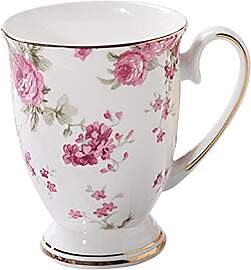 Shurzzesj Kaffeebecher, 300 ml, florale Tassen,