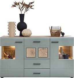 Sideboard Fun Plus II Grün/Eichefarben
