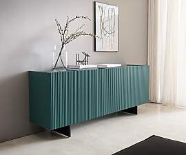 Sideboard Kelani 180 cm Petrol 3 Türen Fuß