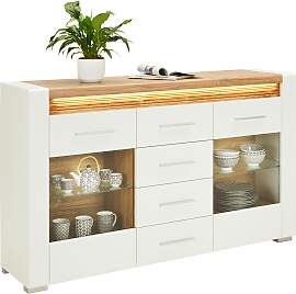 Sideboard Leonardo in Weiß Hochglanz