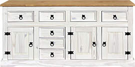 Sideboard MÖBILIA, weiß (weiß, honig), B:174cm