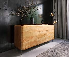 Sideboard Shavani 175 cm Akazie Natur 2 Türen 3