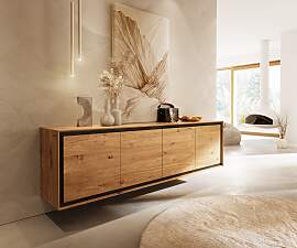 Sideboard Stonegrace 200 cm Eiche Natur 4 Türen