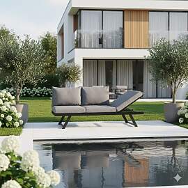 Sieger Auckland Diningsofa Aluminium/Sunproof