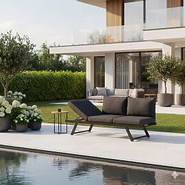 Sieger Auckland Diningsofa Aluminium/Sunproof