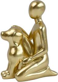 SIETIOJI Dekorative Statue Mann und Hund,