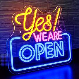 SIGNSHIP Open Neon Schild LED Zeichen Yes! We ARE