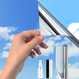 Silber(100X300cm )Spiegelfolie Fenster Hitzeschutz 