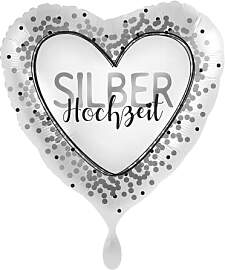 Silberhochzeit Herzballon - Heart Ballon