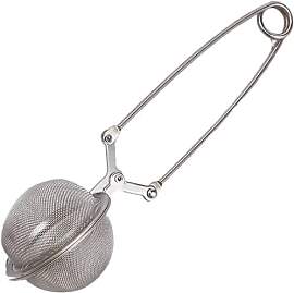 Silbernes Teesieb mit Griff, Teesieb, Kugel,