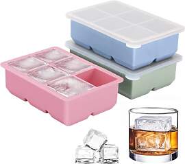 Silikon Eiswürfelform, 3 Stück 18 Fach