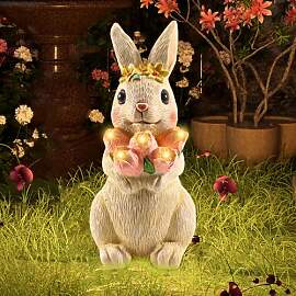 Silkwish Solar Kaninchen Figuren Gartendeko, Hase