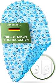 SilverRack Badewannenmatte 69x36 cm (Blau Kiesel