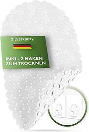 SilverRack Badewannenmatte 69x36 cm (Weiß Kiesel