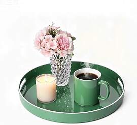 Simmer Stone Rundes Kunststofftablett, dekorativ,