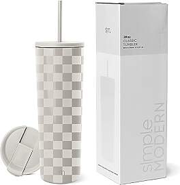 Simple Modern Thermobecher mit Strohhalm und