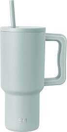 Simple Modern Thermobecher mit Strohhalm und Griff 