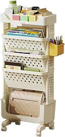 SINBINTA Mobiles Bücherregal mit Rädern,