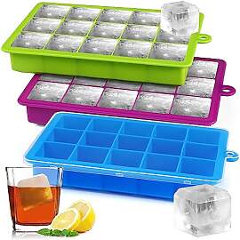 Sinnsally Eiswürfelform Silikon,3er-Pack