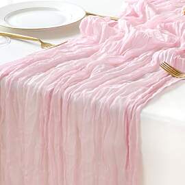 Sioloc 1 Stück Rosa Mulltuch Tischläufer 90x300