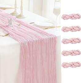 Sioloc 5 Stück Rosa Mulltuch Tischläufer 90x300