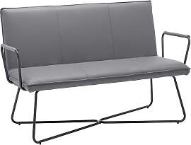 Sitzbank Bosco Grau Lederlook Gepolstert