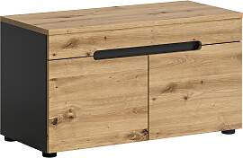 Sitzbank Canu ca.80x45x37cm Eiche Dekor,Grau