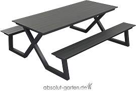 Sitzgruppe Cebu mit 2 Bänken aus Aluminium