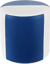 Sitzhocker 2-farbig weiss-blau Ø34 x 34cm