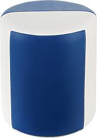 Sitzhocker 2-farbig weiß-blau Ø34 x 44cm