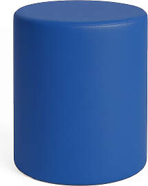 Sitzhocker rund aus Kunstleder – Blau, Ø39 ×